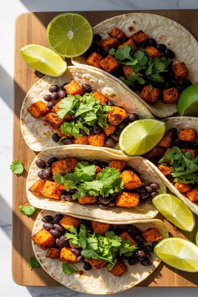 Savory Sweet Potato and Black Bean Tacos (Gluten-Free)