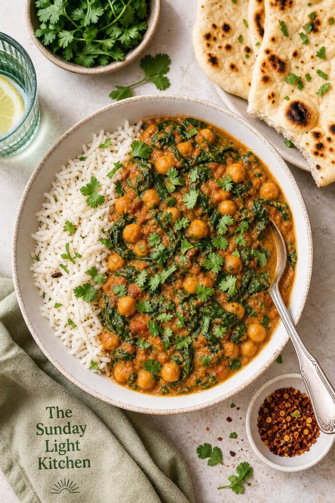 Gluten-Free Chickpea and Spinach Curry
