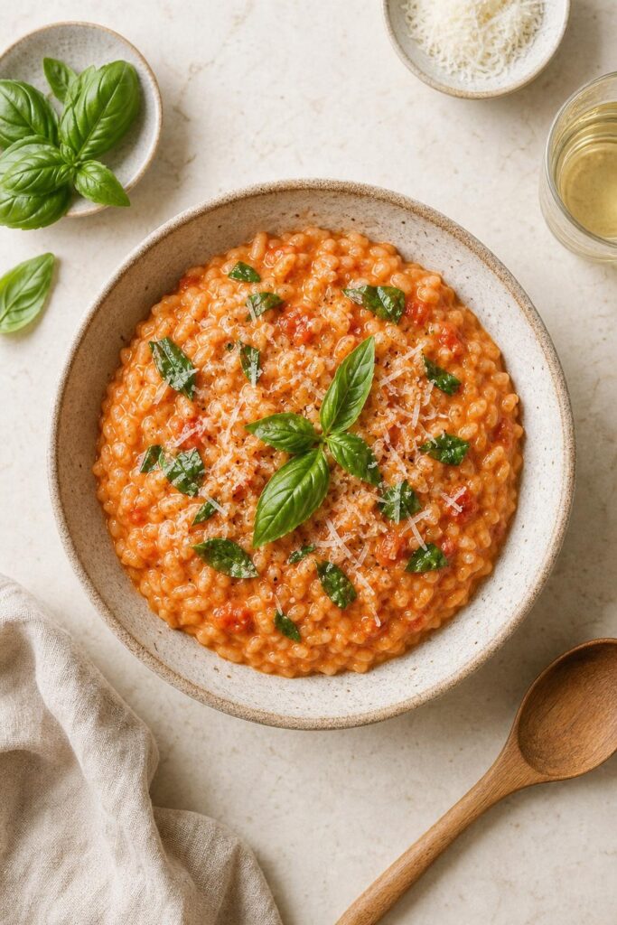 Gluten-Free Creamy Tomato Basil Risotto