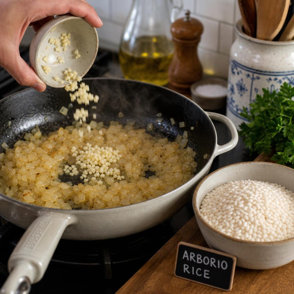 Gluten-Free Creamy Tomato Basil Risotto step 2