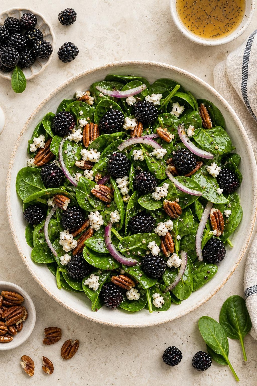 Gluten-Free Savory Blackberry Spinach Salad